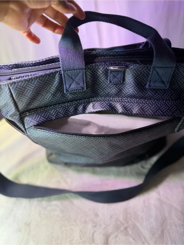 Pottery Barn Purple Textured Tote Backpack - Image 3