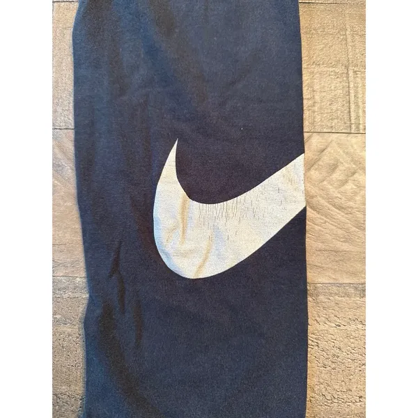 Nike Women's Black Silver Swoosh Logo Cotton Leggings Size Large - Image 4