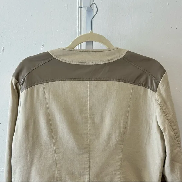 Apt. 9 Women’s Faux Leather Moto Style Zip Up‎ Jacket Windbreaker Cream Large - Image 7