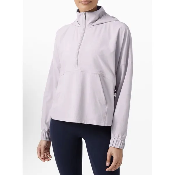 All Day Breeze Lululemon Pullover Hoodie‎ Gray Windbreaker Sz 4 Athletic 1/2 Zip - Image 6