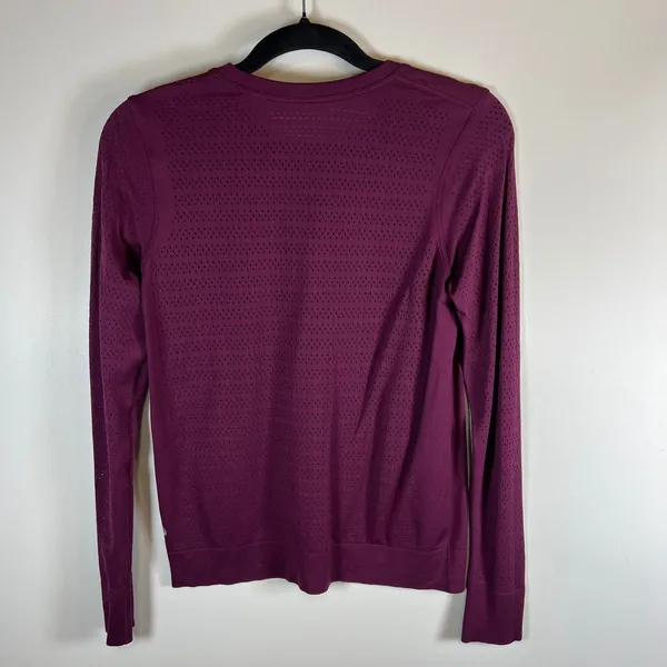 Lululemon Long Sleeve Athletica Perforated Top Purple Women's Size‎ Small - Image 4