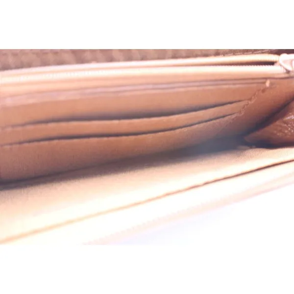 Brown Vinyl Tan Zip Around Wallet Removable Card Holder Organizer NEW Vintage - Image 6
