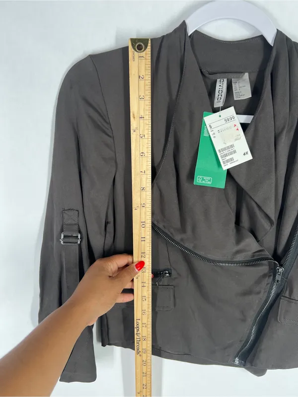 H&M Divided NWT Draped Moto‎ Zip Jacket Size - Image 9