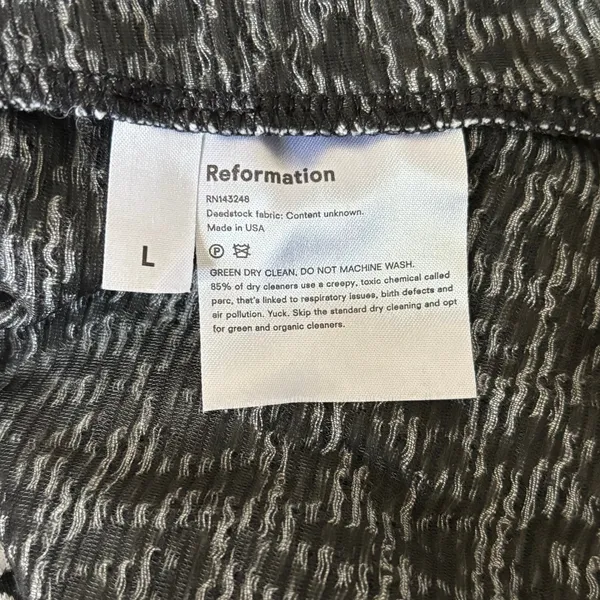 Reformation Kenmare Dress in Le Chat Size L Black White Animal Print‎ - Image 6