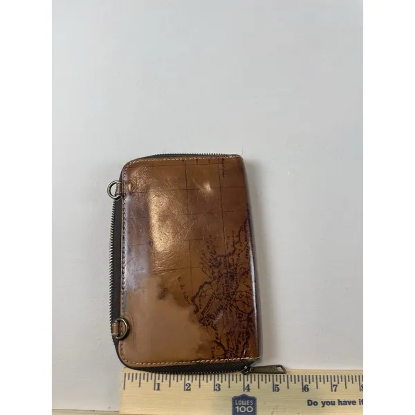 Patricia Nash Map Leather Wallet Brown Size 7x4.5 Vintage Style - Image 5