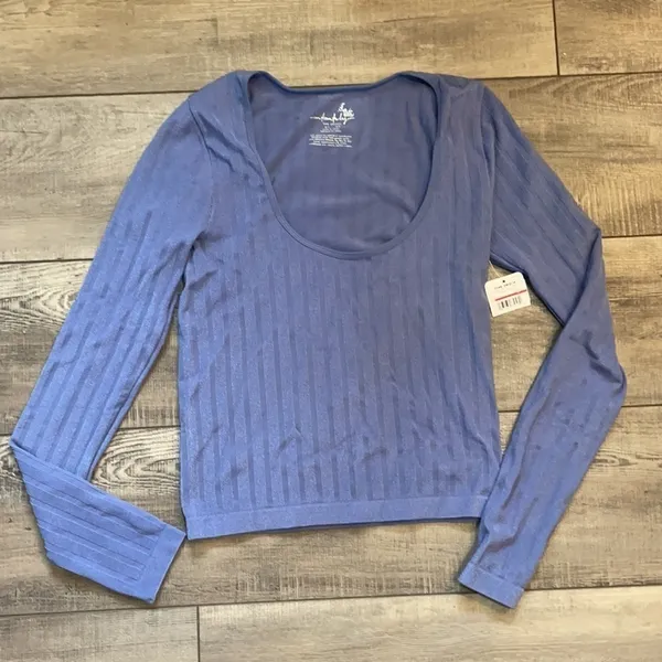 Free People Lucky You Blue Layering Top - Image 4