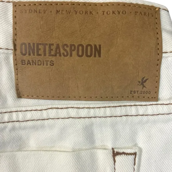 Free People One Teaspoon Bandits Low Waist Denim Shorts White Beauty NWT Size 34 - Image 10