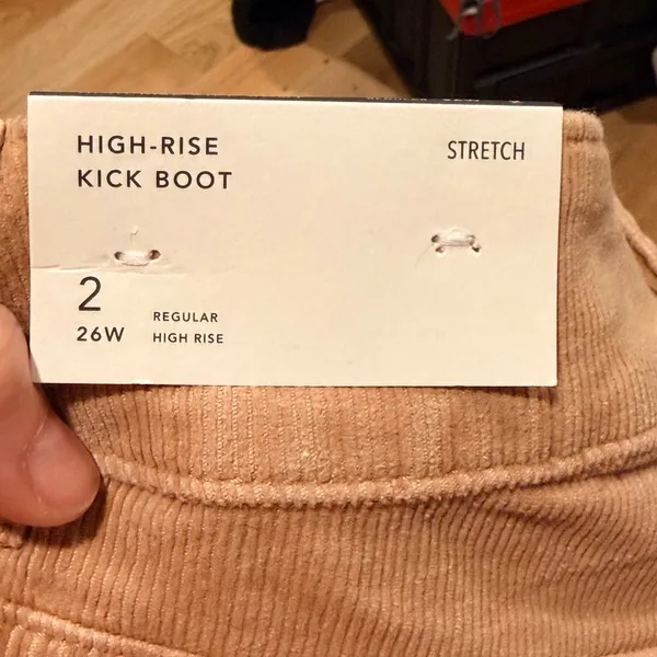 American Eagle corduroy‎ high rise kick boot jeans 26/2NWT - Image 3