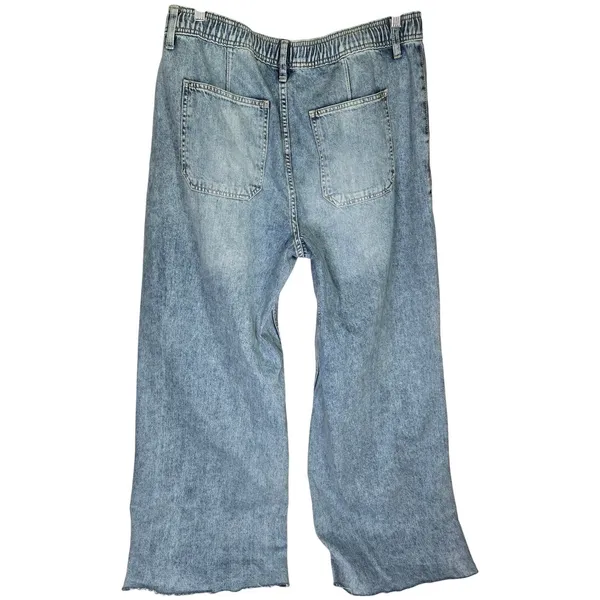 Lucky Brand Womens Blue Denim Drawstring Elastic Waist Utility‎ Jeans L 147987 - Image 2