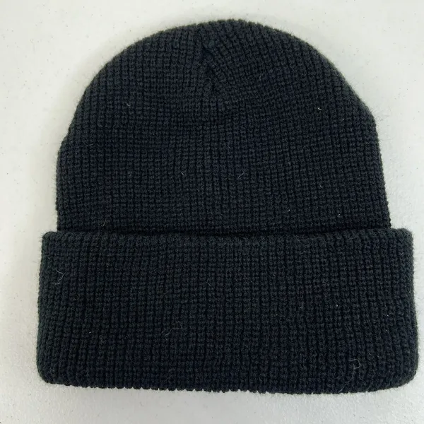 Dolls Kill Knit‎ Beanie Hat Black Goth Punk Lolita Death Metal Spell Out Patch - Image 4