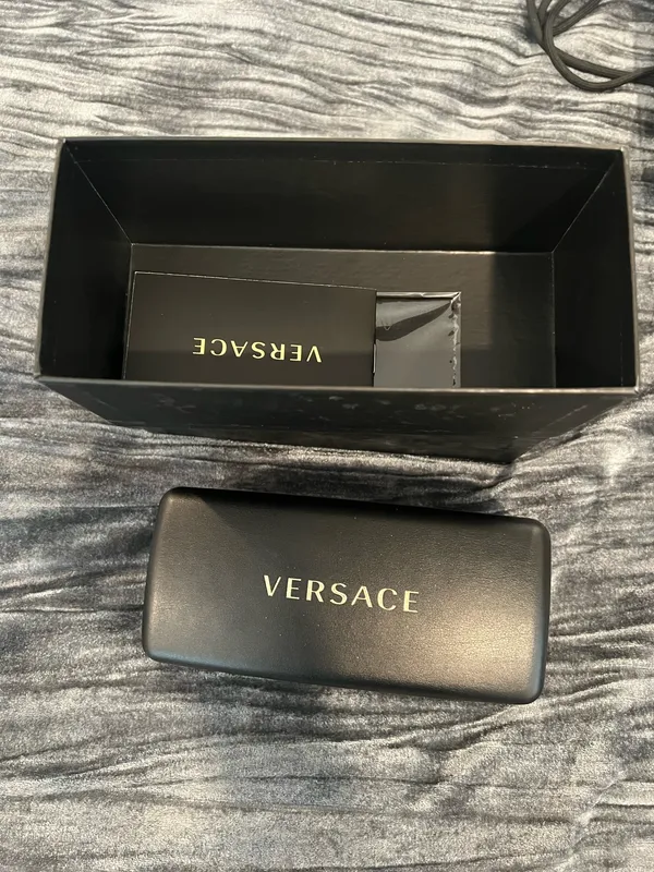 Versace V Logo Sunglasses | Black/Gold | Full Inclusion - Image 2