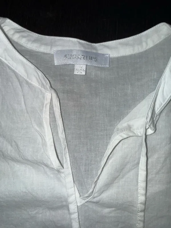 Sugarlips White Eyelet Peasant Tunic - Image 2