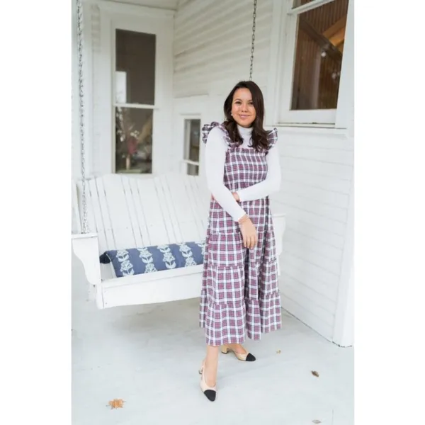 💕HILL HOUSE💕 Ellie Nap Dress ~ Multi-Color Tartan Plaid Print Large - Image 7