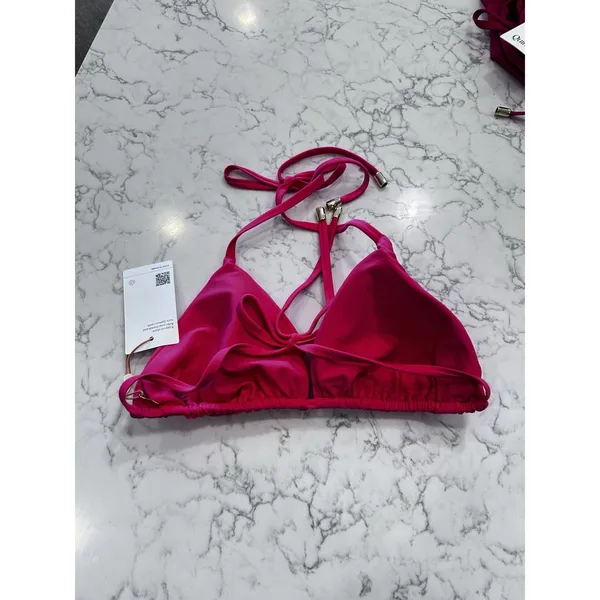 NWT Quince Magenta Italian Triangle Bikini Top Size Large - Image 2