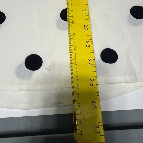 Ann Taylor White Blouse with Black Polka Dots - Image 7