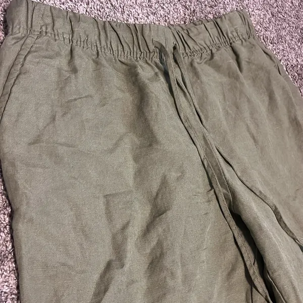 A New Day‎ High Waist Green Linen Blend Capri Pants - Image 6