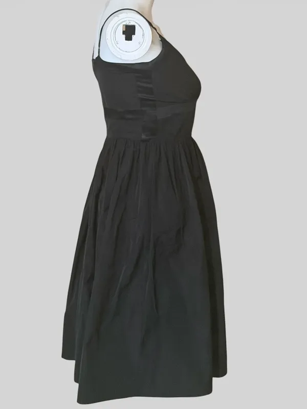 Calvin Klein Black Midi Fit-and-Flare Dress with Spaghetti Straps - Image 4