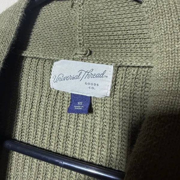 Universal Threads Womens XS Olive Green Chunky Knit Open Front Cardigan Sweater - Image 4