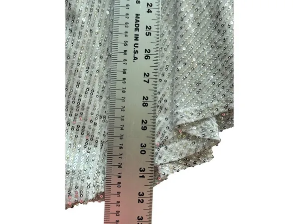 Women White Sequin Mini V Neck Loose Dress - Image 6