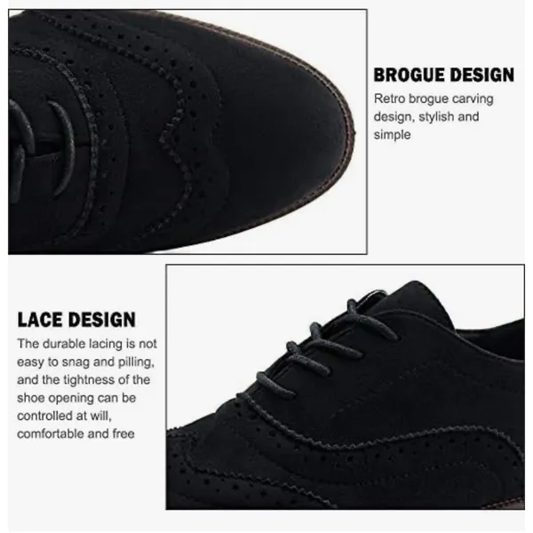 JABASIC Women's Brogue Oxford Walking Shoes Lace-Up Casual Black Size 9.5 NEW - Image 2