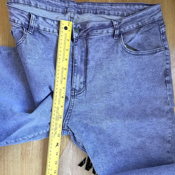 Purple Acid Wash Plus Size Jeans Size 4XL - Image 6