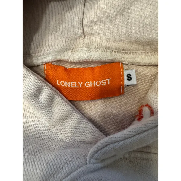 Lonely Ghost "Connect" Graphic Hoodie, Cream, Size S - Image 3