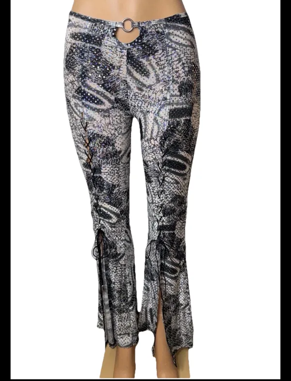 Holographic sequin flare pants Gray Size M - Image 2