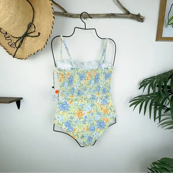 Lost and Wander Mountain Bloom Smocked One Piece Swimsuit Swimwear Size S - Image 2