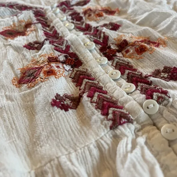 Free People Women's Adrianna Embroidered Hi-Low Tunic Dress Size Small EUC - Image 2