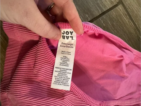 JoyLab Ribbed High-Neck Sports Bralette in Pink - Image 5