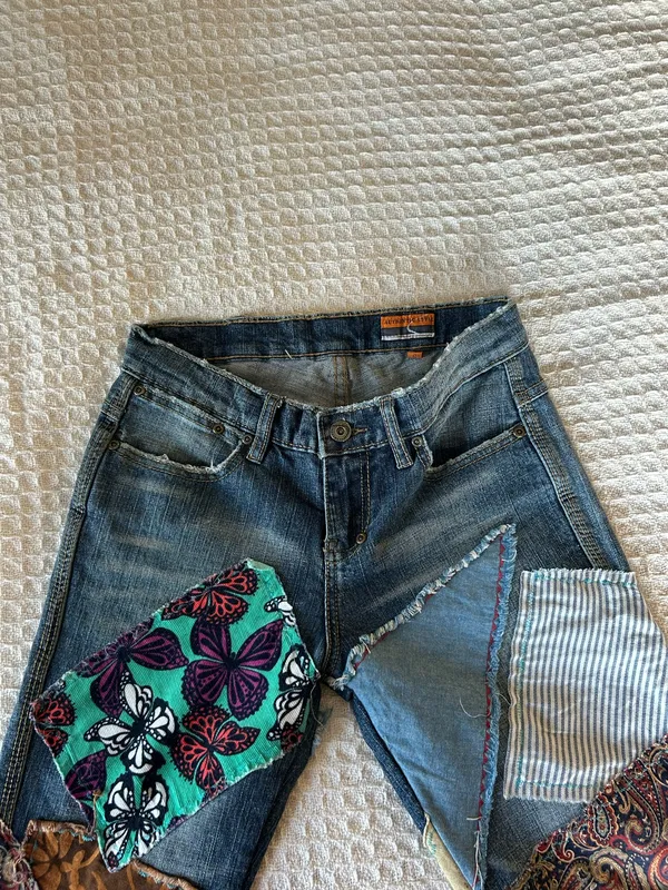 Custom Made One of a Kind Patchwork Jeans - Image 2