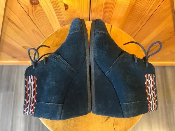 Toms Blue Suede Lace-Up Wedge Bootie Shoes Women's Size 6 - Image 6