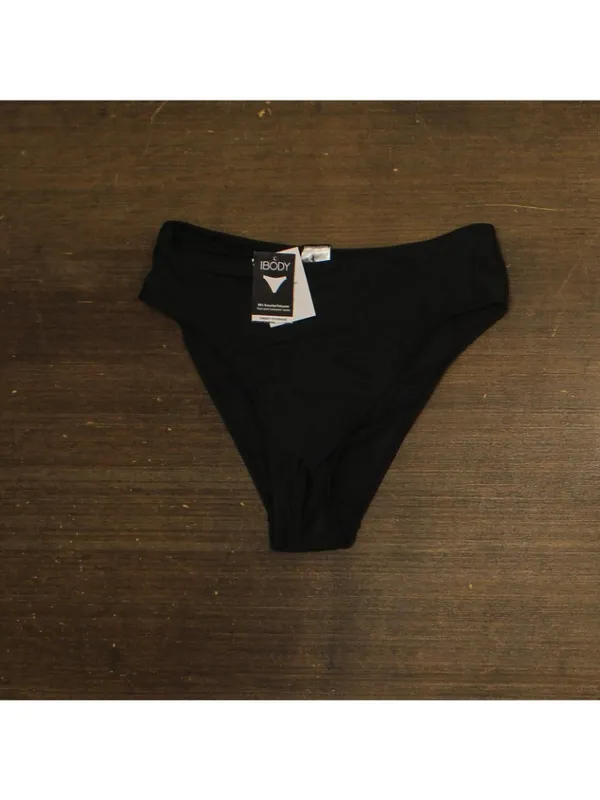 NWT Cotton On High-Waisted Cheeky Bikini Bottoms 6335721-46 Black Shimmer M - Image 4