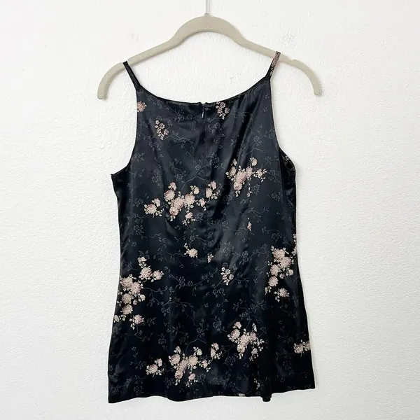 [Vintage] All That Jazz 90s Y2K Floral Satin High Neck Halter Blouse Sz Small S - Image 2