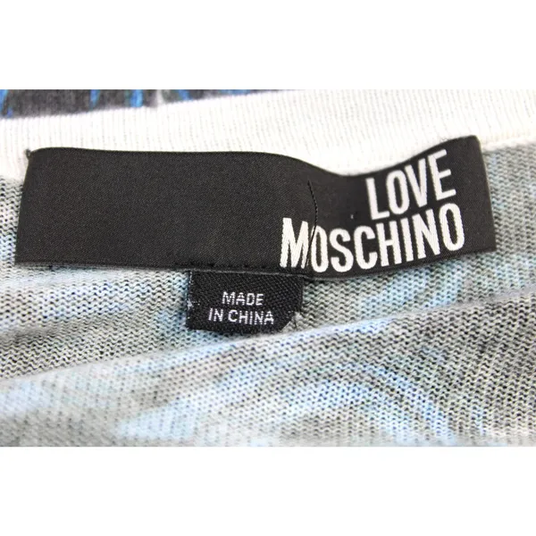 Love Moschino Womens‎ US 6 Abstract Floral Sweater Dress Blue Gray White - Image 7