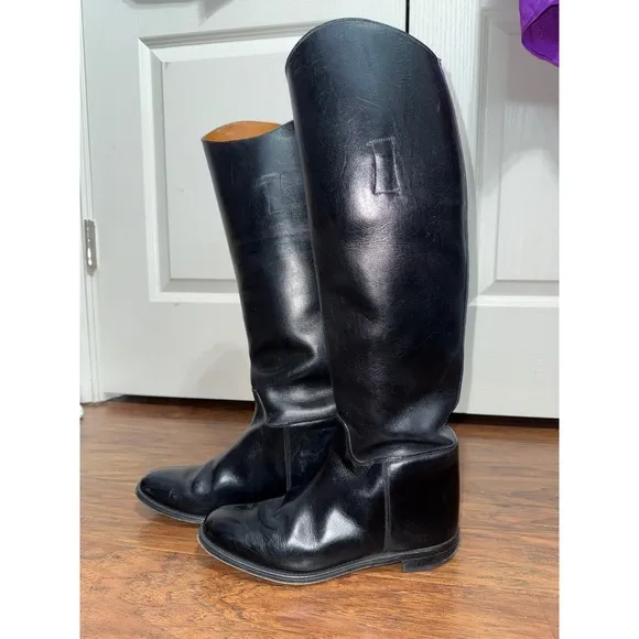 Kemptown Black Leather Equestrian Riding Boots Minimalist Old Money Quiet Luxury - Image 2