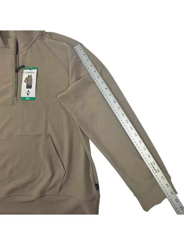 Skechers GO WALK Luxe Womens XL 1/4 Zip Pullover Ribbed Mock Neck Taupe NWT - Image 9
