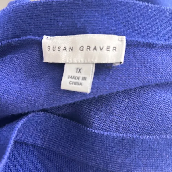Susan Graver‎ Knit Sweater Cobalt 1X - Image 7