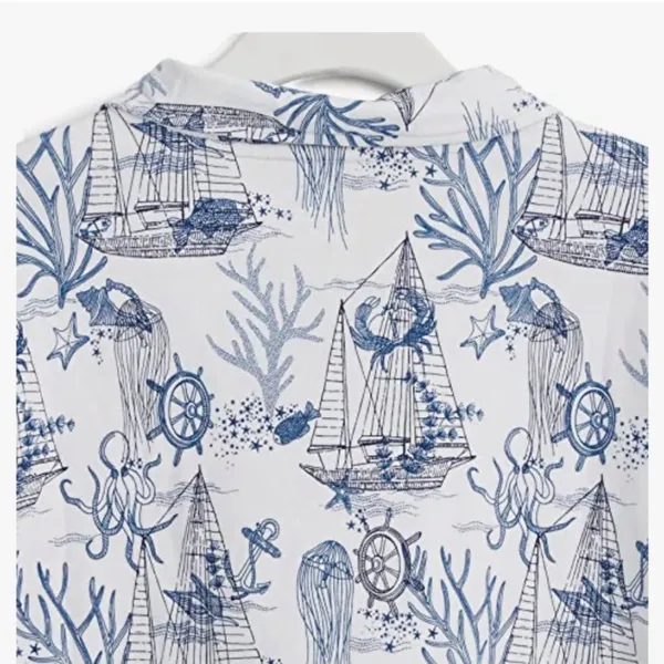 Vera Bradley‎ 3/4 zip shirt nautical blue white small - Image 2