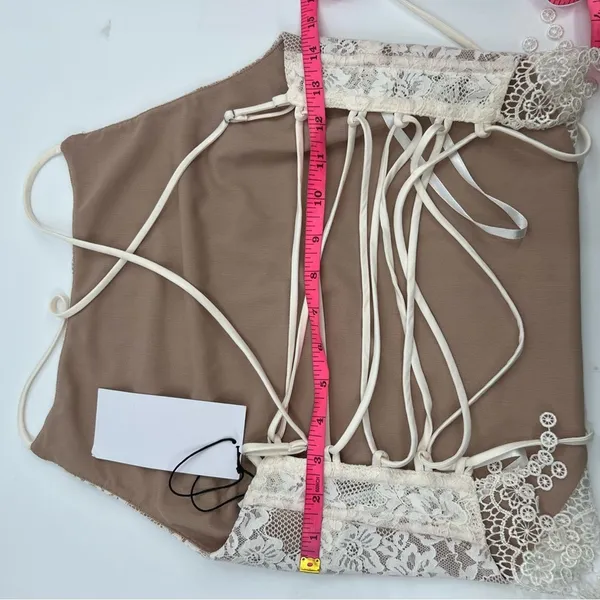 NWT Loba Revolve‎ Elisa lace corset lace up top white sz - Image 8