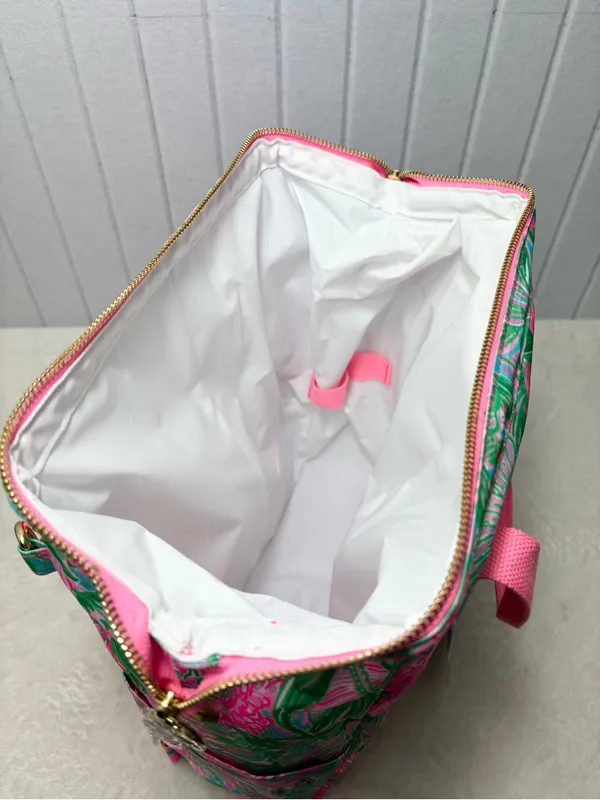 Lilly Pulitzer Cooler Backpack / Crossbody Pink & Green Floral Backpack Tote NEW - Image 6