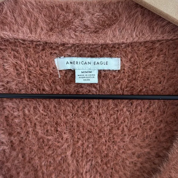 American Eagle Outfitters Rust Button-Up Cardigan Top Sweater Top Medium - Image 3