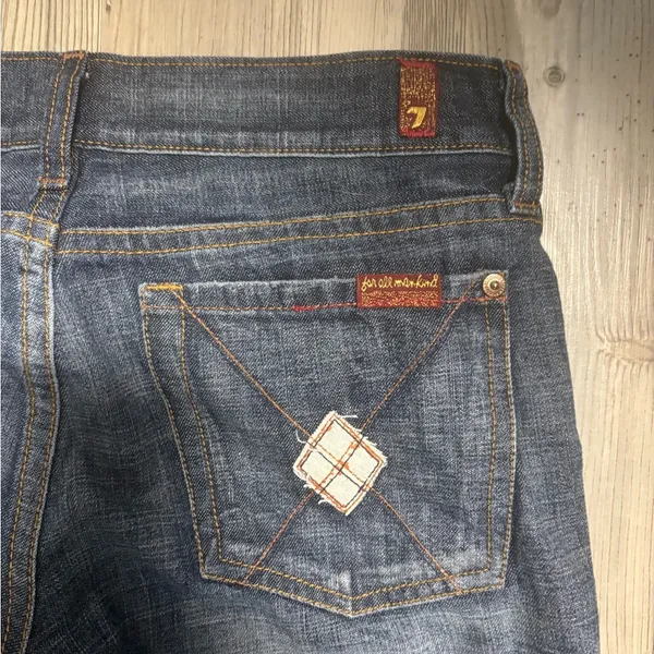 7 For All Man Kind Dark wash flare jeans with a 27”waist and 30" inseam #flares - Image 3