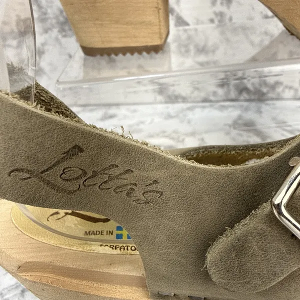 Lotta From Stockholm Highwood Mary Jane Clogs Size 41 EU 9.5 US Taupe Nubuck - Image 4