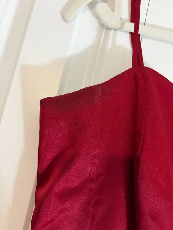 Satin Ruched Mini Dress - Image 6