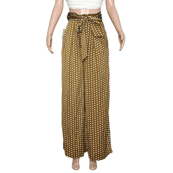 ELLIATT Bronte Polka Dot Wide Leg Pants, Caramel, XS - Image 6