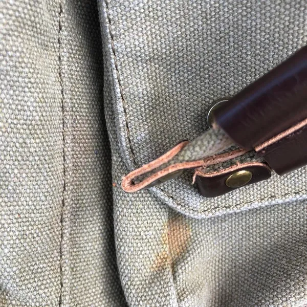 Y2K Vintage Unisex Preppy Academia Khaki Brown canvas l messenger backpack book bag purse cargo pockets. Great for school, university, work. Can fit most books laptops #boho #granola #hippie #adventure #gypsy Measurement in pics - Image 7