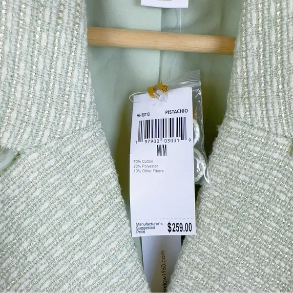 NWT House of Harlow 1960 Pistachio Tweed Spring Jacket - Image 4