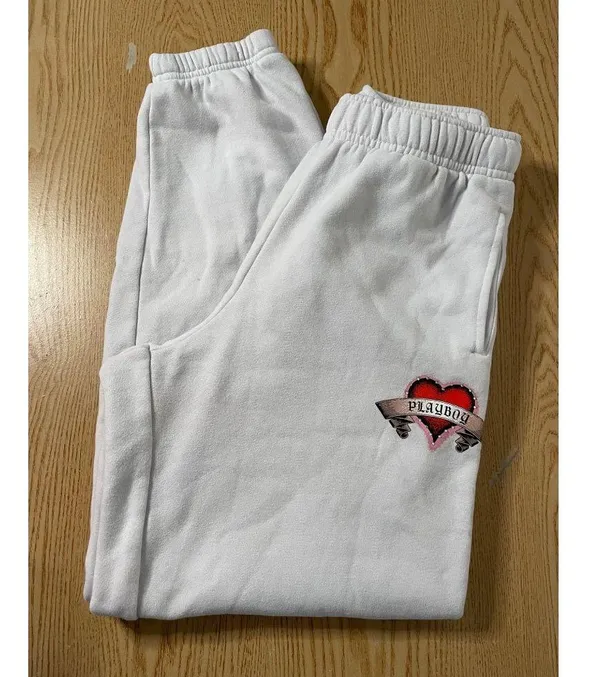Womens Playboy Sweatpants Off White size Xs - Image 2