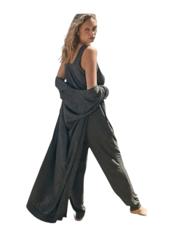 Free People FP Beach ☀︎︎ Bicoastal Open Duster Long Cardi ☀︎︎ Charcoal ☀︎︎ Small - Image 2